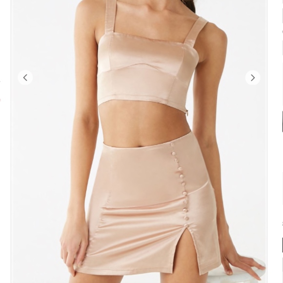Forever 21 Dresses & Skirts - NWT F21 SATIN CROP TOP & MINI SKIRT SET